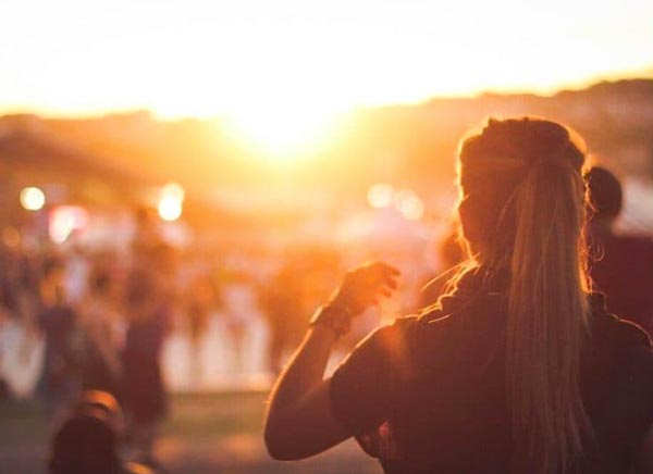 Music concert at sunset